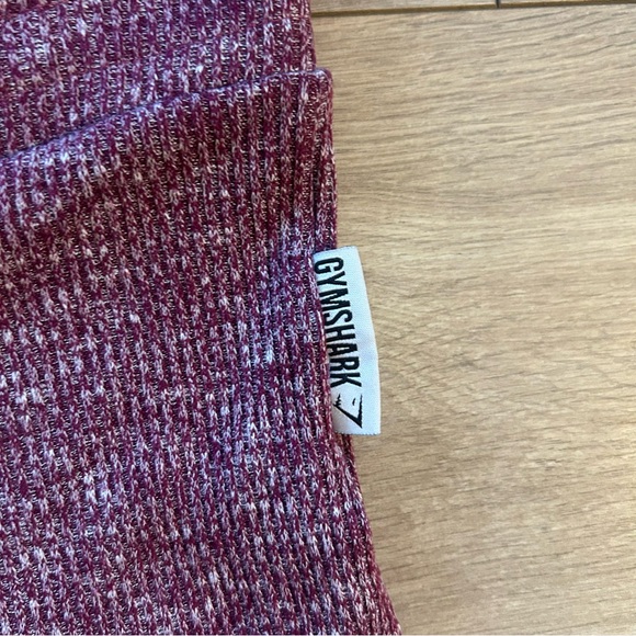 Gymshark Ribbed Lounge Joggers in Maroon Marl - Picture 4 of 5